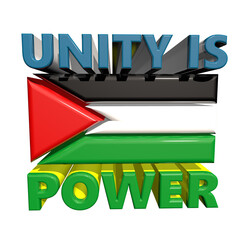 Unity is power palestinian flag symbol of strength and solidarity