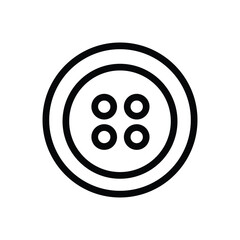 Button line icon, sewing and clothing accessory symbol, simple outline style on white background