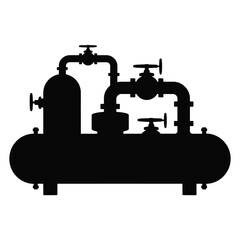 Industrial oil and gas processing equipment silhouette