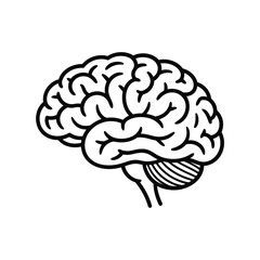 Stylized outline of a human brain in profile