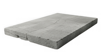 Concrete block isolated on transparent background for construction and building material