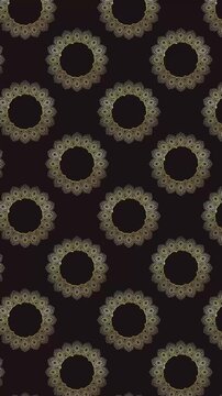 Abstract Mandala gold vector doodle seamless pattern animation with black portrait background ramadhan festive and wedding