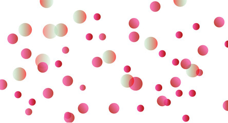 Abstract Pink and White Bubbles Floating on White