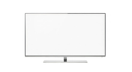 Modern flat screen television with blank screen isolated on transparent background