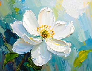 White Flower Close Art 