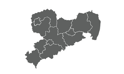 Saxony germany map isolated on white background for website layouts,background,education, precise,customizable,Travel worldwide,map silhouette backdrop,earth geography, political.