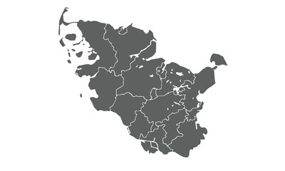 Schleswig-Holstein germany map isolated on white background for website layouts,background,education, precise,customizable,Travel worldwide,map silhouette backdrop,earth geography, political.