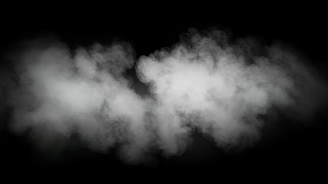 An ethereal cloud of smoke gracefully drifting across a stark black background, creating a captivating and mysterious atmosphere with its delicate form