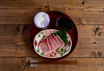 ブリの刺身のある晩酌