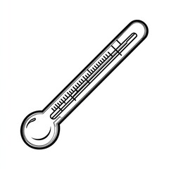Simple and modern line art representation of a thermometer.