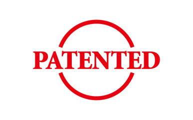 PATENTED - Red Rubber Stamp With text message PATENTED
