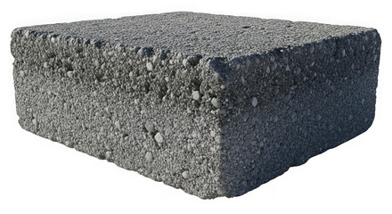 Gray cinder block isolated on transparent background, a common building material