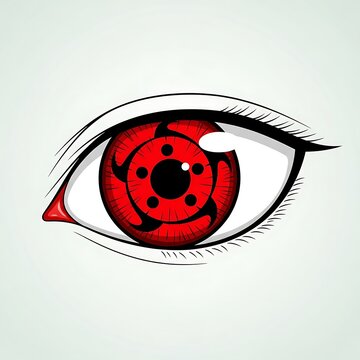 Intense Sharingan Eye - A Detailed Anime Illustration of Power and Focus.