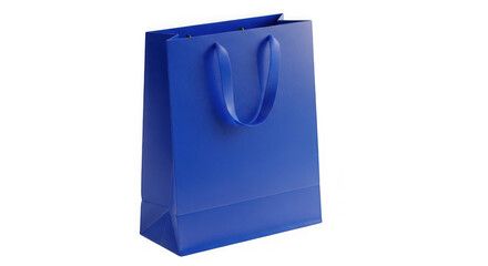 Blue shopping bag isolated on transparent background, perfect for retail concepts