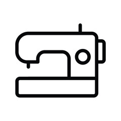 Sewing machine line icon, tailoring and fashion design equipment symbol, simple outline style on white background