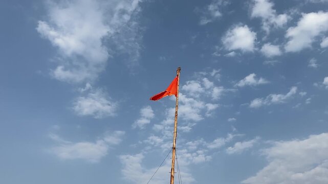 Prideful Flag Flying on Ancient Pratapgad Fort
