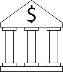 Clean vector line-art banking icons Dzigh