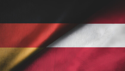 german and austran flag. concept of trade and relations between germany and austria