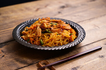 ちくわ入りキムチ焼そば