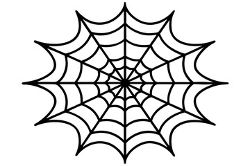 halloween spider web silhouette vector white background