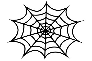 halloween spider web silhouette vector white background
