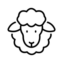 Vector black line icon for Sheep