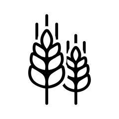Vector black line icon for Wheat