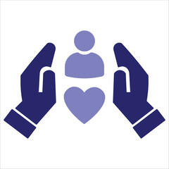 caring icons. simple colored vector