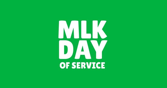 Digital animation of mlk day of service text banner against black background