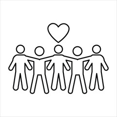 relationship icons. simple line vector