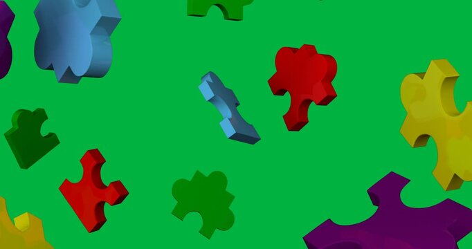 Colorful digital animation puzzle icon celebrates National Puzzle Day.