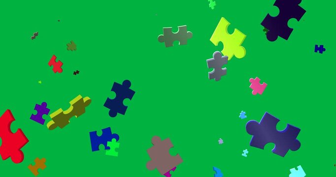 Colorful digital animation puzzle icon celebrates National Puzzle Day.