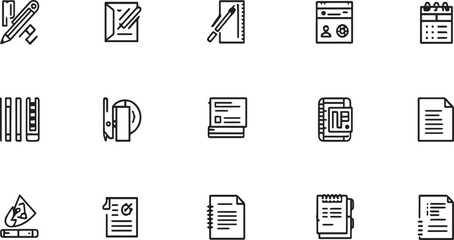 Vector art of set of office and document icons