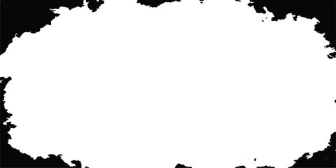 Black and white vintage grunge texture border illustration with an abstract floral splash pattern