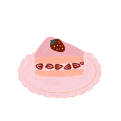 Strawberry on the cheese cake with bunch of strawberry fresh inside