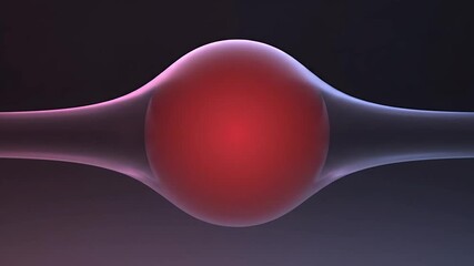 Abstract Red Sphere Transformation - Visualizing Dynamic Morphing Processes.