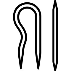 Cable needles outline icon vector