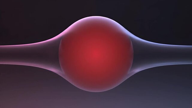 Abstract Red Sphere Transformation - Visualizing Dynamic Morphing Processes.