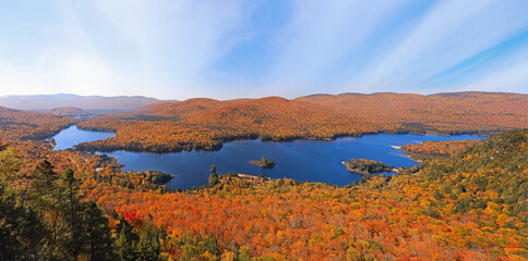 Mont Tremblant Natural Park with Lake Monroe in autumn, Canada