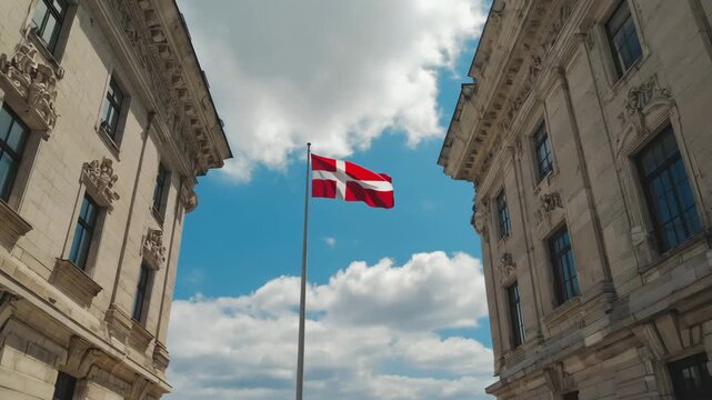 waving flag of denmark