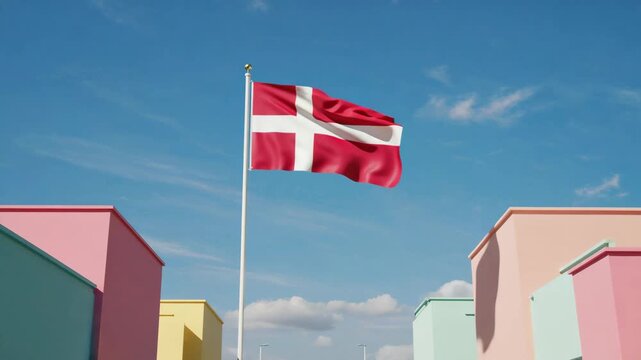 waving flag of denmark