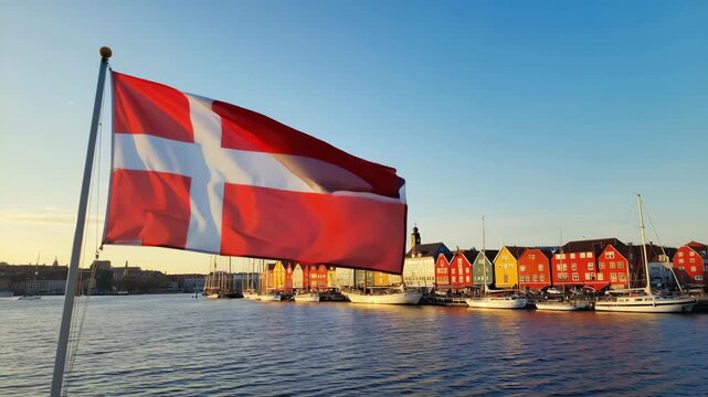 waving flag of denmark