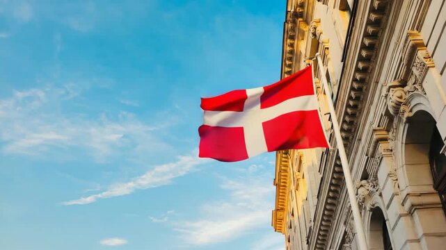 waving flag of denmark