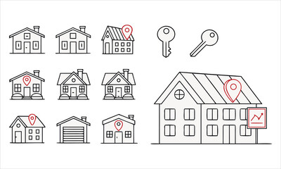 Fototapeta premium set of house icons