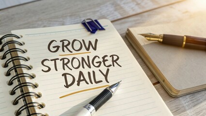 Inspirational Quote on Notebook Page about Personal Growth and Daily Motivation for Self-Improvement Goals