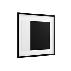 Framed square minimalist black & white, modern wall art decor