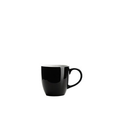 Obraz premium Glossy black mug. Minimalist, classic shape. Modern drinkware item