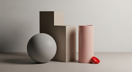 Minimalist Still Life with Geometric Shapes.