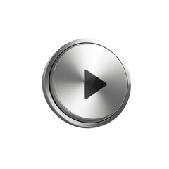 Silver circular button with a dark triangle pointing right