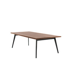 Fototapeta premium Modern coffee table with a wooden top and black metal legs